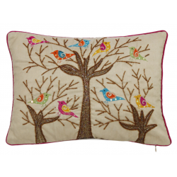 Sequin Bird Tree Cushion