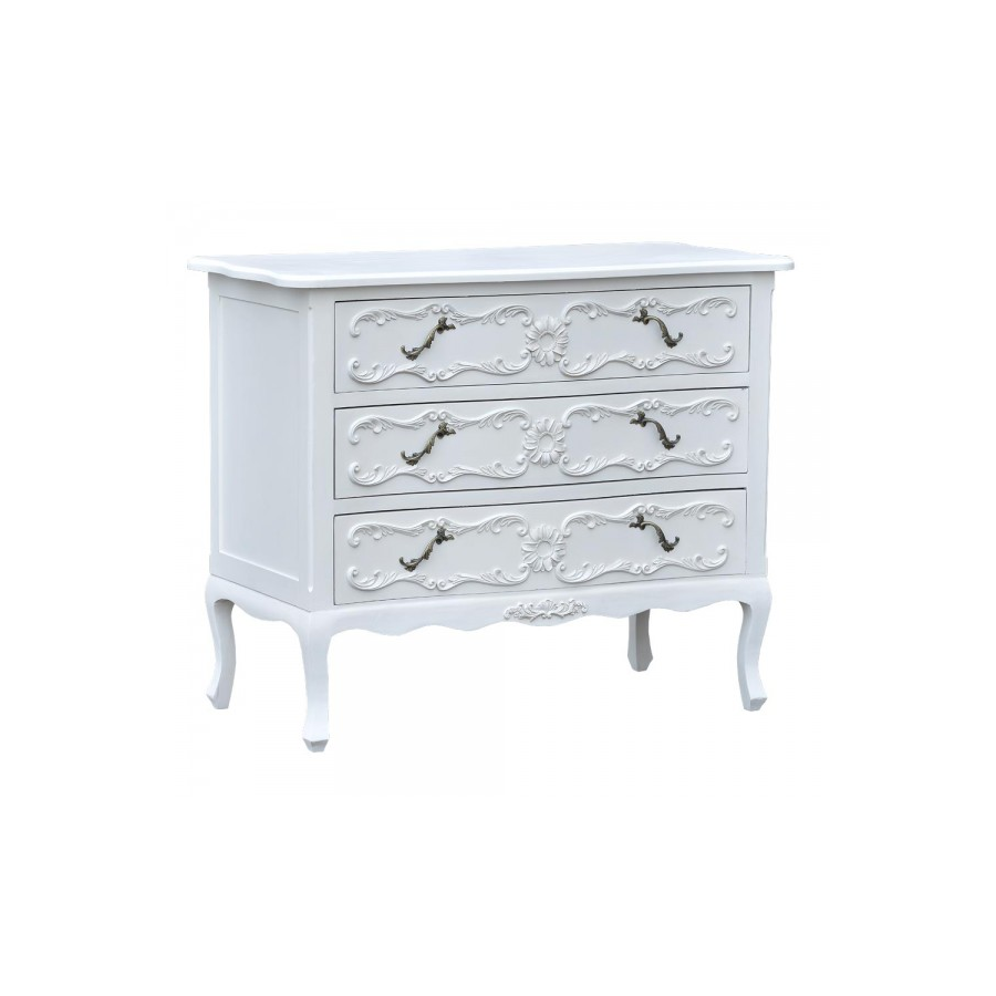 Pure White 3-Drawer Chest of Drawers 