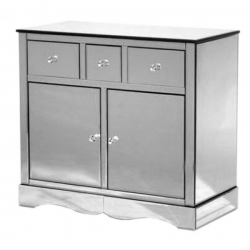 Venetian Mirrored Cabinet with Cupboards & Drawers