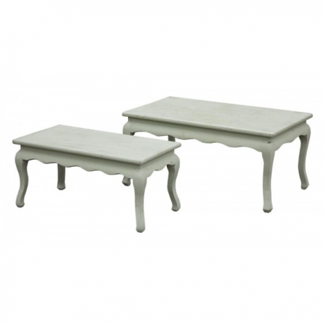 Rustic Sage Green tables - set of 2