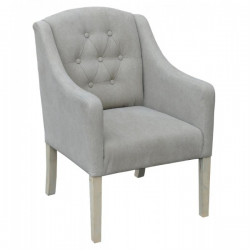 Grey Linen Wooden Chair