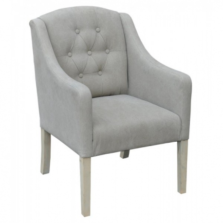 Grey Linen Wooden Chair