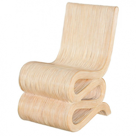 White Spiral Rattan Chair