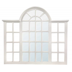 White Window Style Mirror