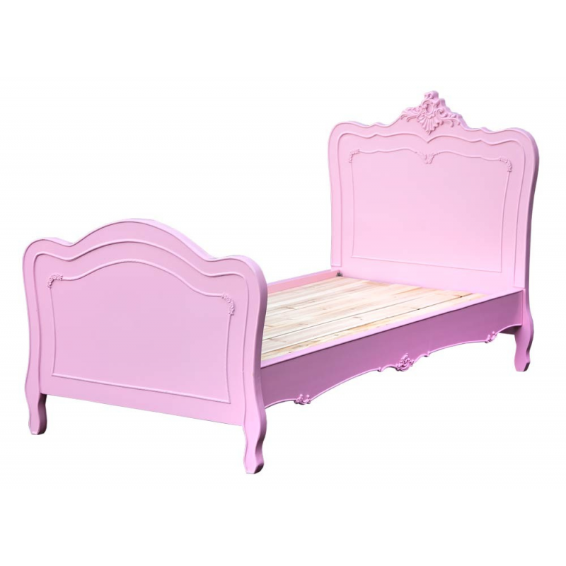 French Style Pink Wooden Bed Frame - Forever Furnishings