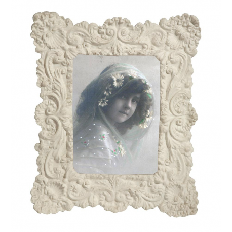 Cream Clay Ornate Photo Frame