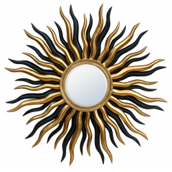 Gold and Black Sunburst Bevelled Mirror