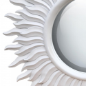 White Round Sunburst Mirror