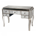Large Antiqued Glass Venetian Style Dressing Table - Silver edge