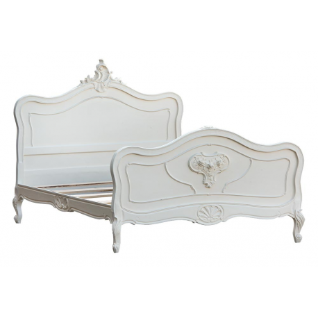 White French Style Ornate King Size Bed, French Country King Size Bed Frames