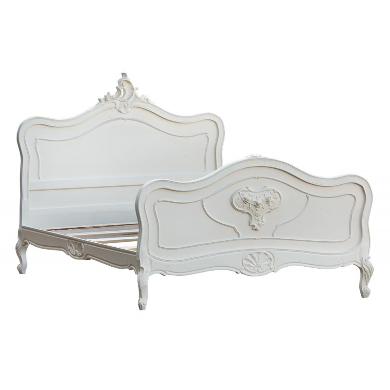White French Style Ornate King Size Bed, French Style King Bed