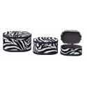Black and White Zebra Print Oval Storage Box Set