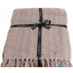 Slate Grey Cable Knit Throw 