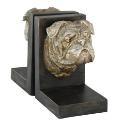 Pair of Silver Effect Bulldog Bookends 