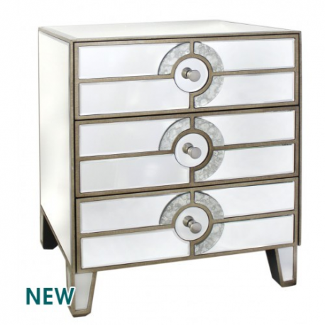 Gatsby Mirror 3 Drawer Bed Side Lamp Table