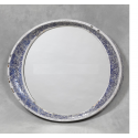Round Blue Crackle Mosaic Mirror