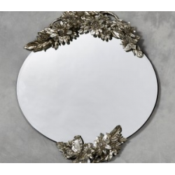 Oval Frameless Mirror with Butterfly 'Metallic' Cresting Detail
