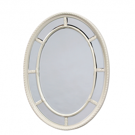 Cream/Antique White Oval Multi Mirror