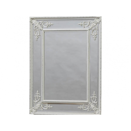 Antique White Square French Mirror