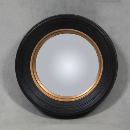Medium Deep Black Framed Convex Mirror