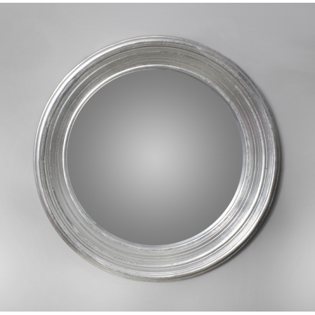 Medium Deep Silver Framed Convex Mirror