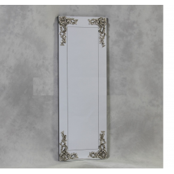 Large Rectangular Frameless Mirror with 'Metallic' Corner Detail