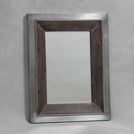 Manhattan Aluminium and Wood Medium Rectangular Wall Mirror