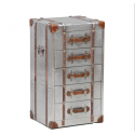 Industrial Travel Trunk Silver Drawer Unit