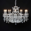 Large Chrome Shallow 12 Branch Chandelier