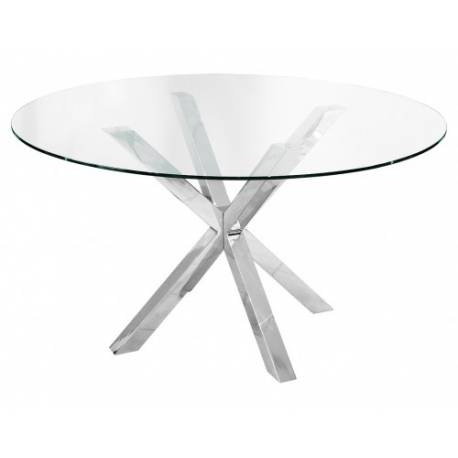 Crossly Glass and Chrome Dining Table