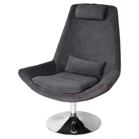 Tannar Grey and Orange Stitched Leisure Swivel Chair