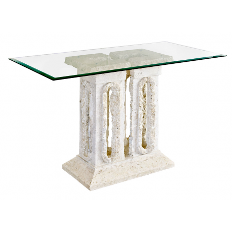 Mactan Stone and Glass Tower Console Table