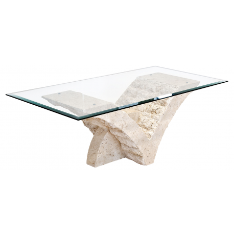 Mactan Stone and Glass Seagull Coffee Table