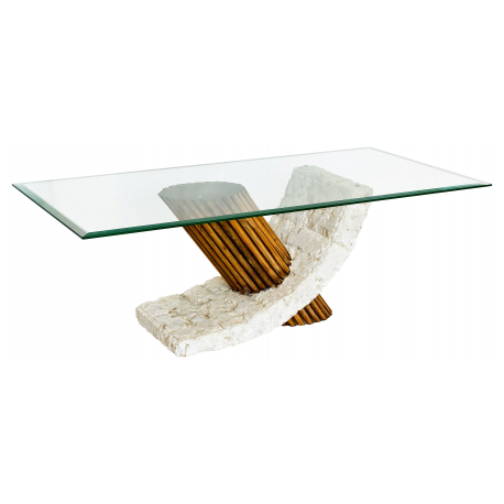 Mactan Stone Glass and Bamboo Bamby Coffee Table