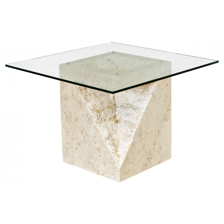 Mactan Stone and Glass Athens Lamp End Table