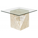 Mactan Stone and Glass Athens Lamp End Table