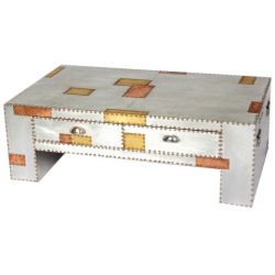 Aluminium and Copper Industrial Coffee Table