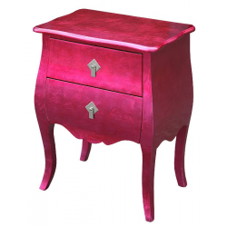 High Gloss Pink Bombe Bedside Lamp Table