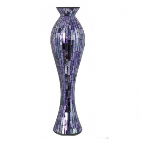 Purple Tile Mosaic Extra Tall Vase