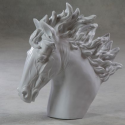 Extra Large White Horse Head Statue