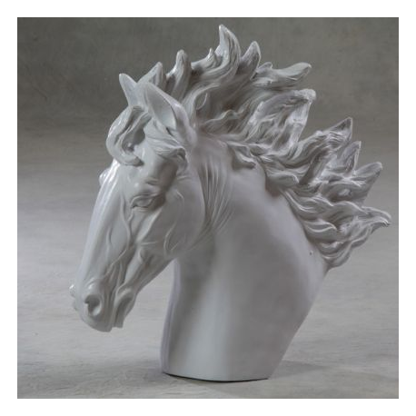 Extra Large White Horse Head Statue