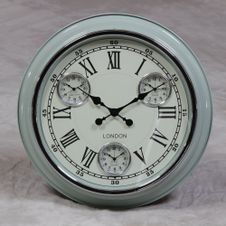 Light Blue with White Face "London" Multi Dial Wall Clock
