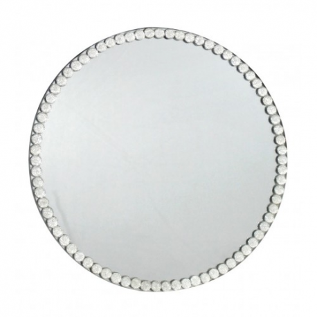 Crystal Gem Round Mirror Candle Plate