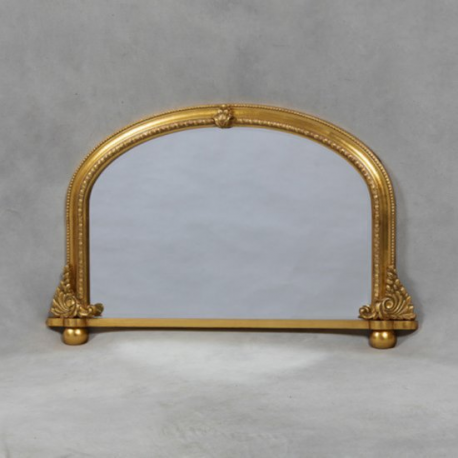 Antique Gold Small Traditional Overmantle Mirror