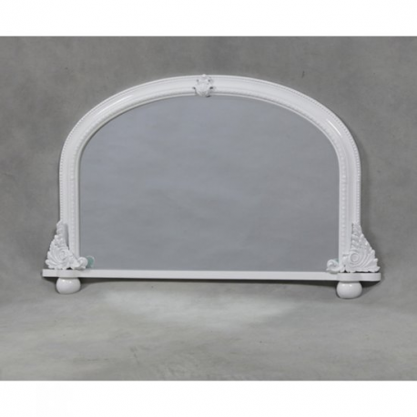 White Small Traditional Overmantle Mirror
