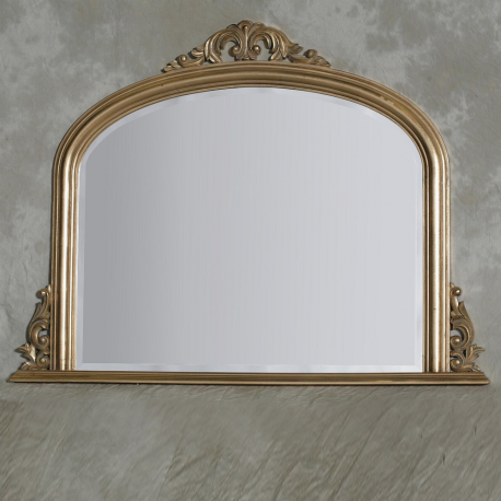 Classic Gold Wooden Overmantle Mirror