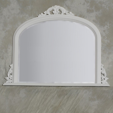 Classic White Wooden Overmantle Mirror