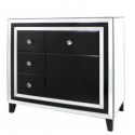 Manhattan Black And Clear Mirror 4 Drawer And 1 Door Cabinet