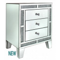 Milano Mirror 3 Drawer Bedside Lamp Table