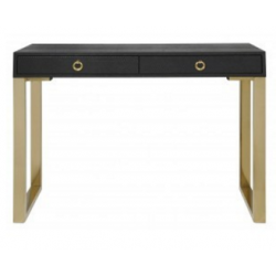 Black 2 Drawer Faux Snakeskin Console Table